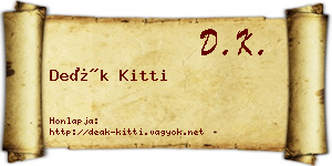 Deák Kitti névjegykártya